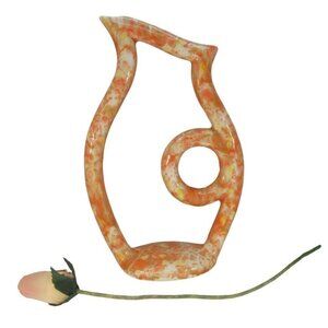 Studio Art Pottery Ceramic Abstract Outline of a Pitcher Bud Vase Sculpture